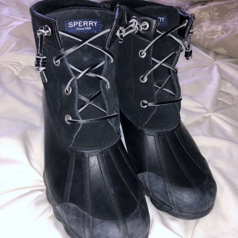 Black Sperry Duck Boots